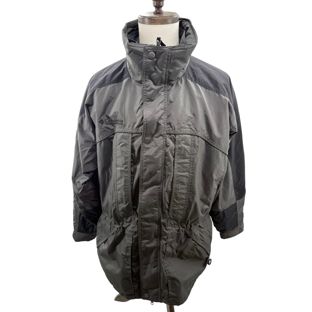 Columbia Sportswear Core Interchange Parka Jacket Mens Large Grey Black
